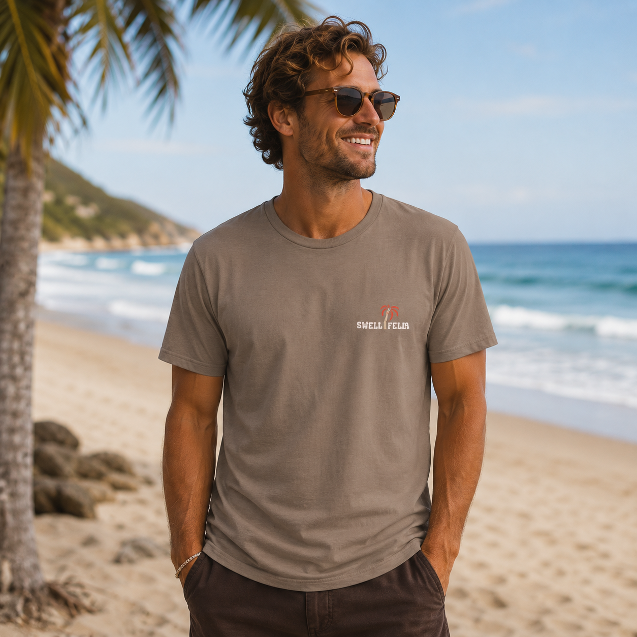 Swell Fella Retro Surf Mushroom Graphic Tee