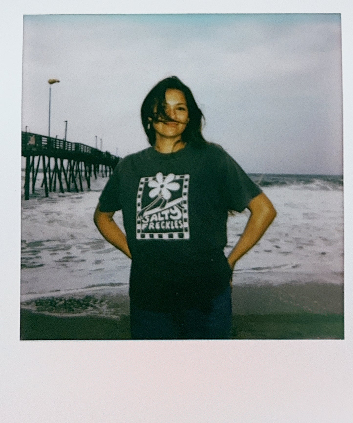 Checkered Funky Flora - Oversized Tee