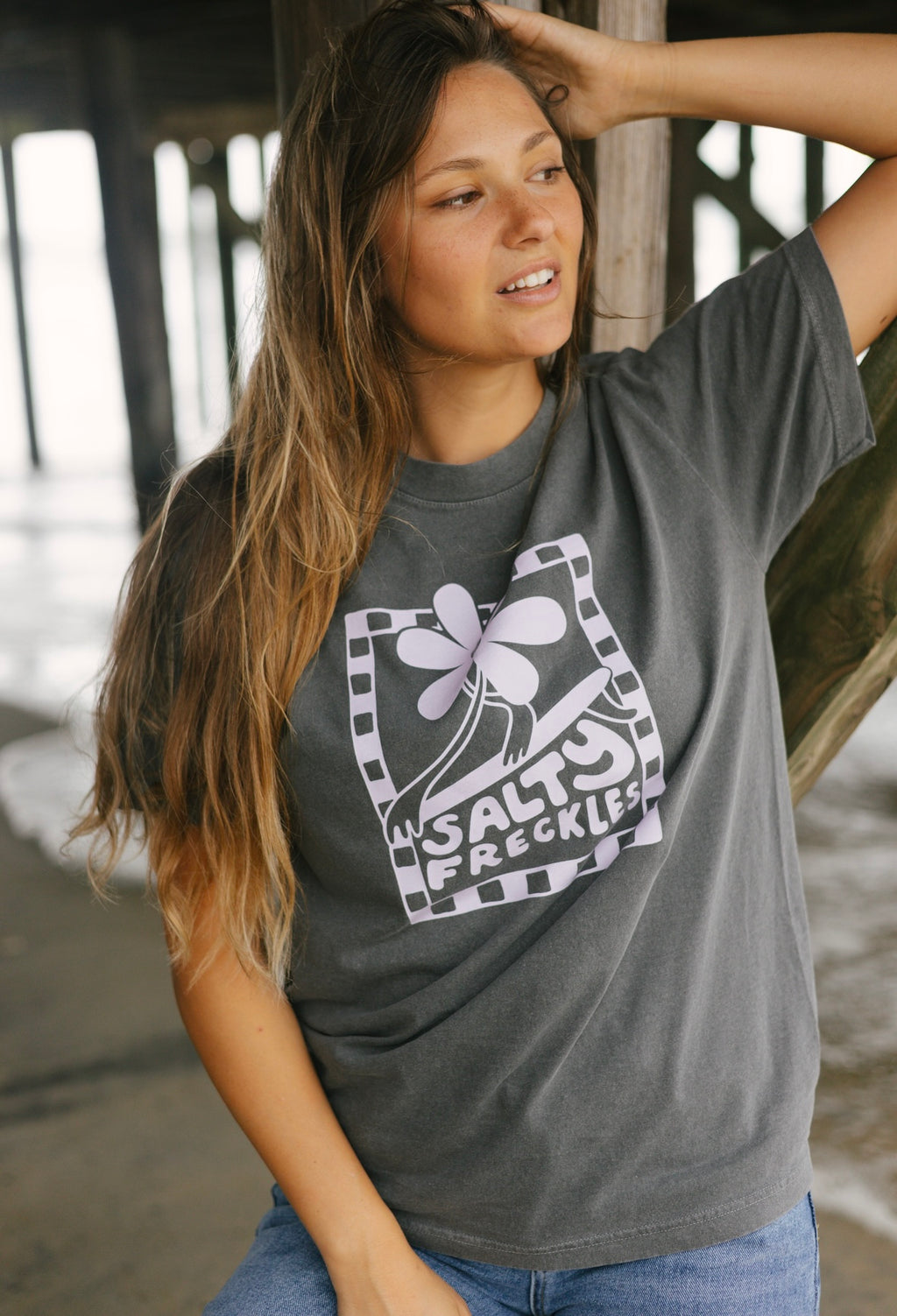 Checkered Salty Freckles - Oversized Tee