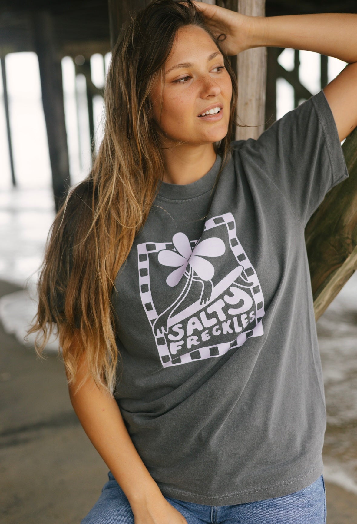 Checkered Salty Freckles - Oversized Tee